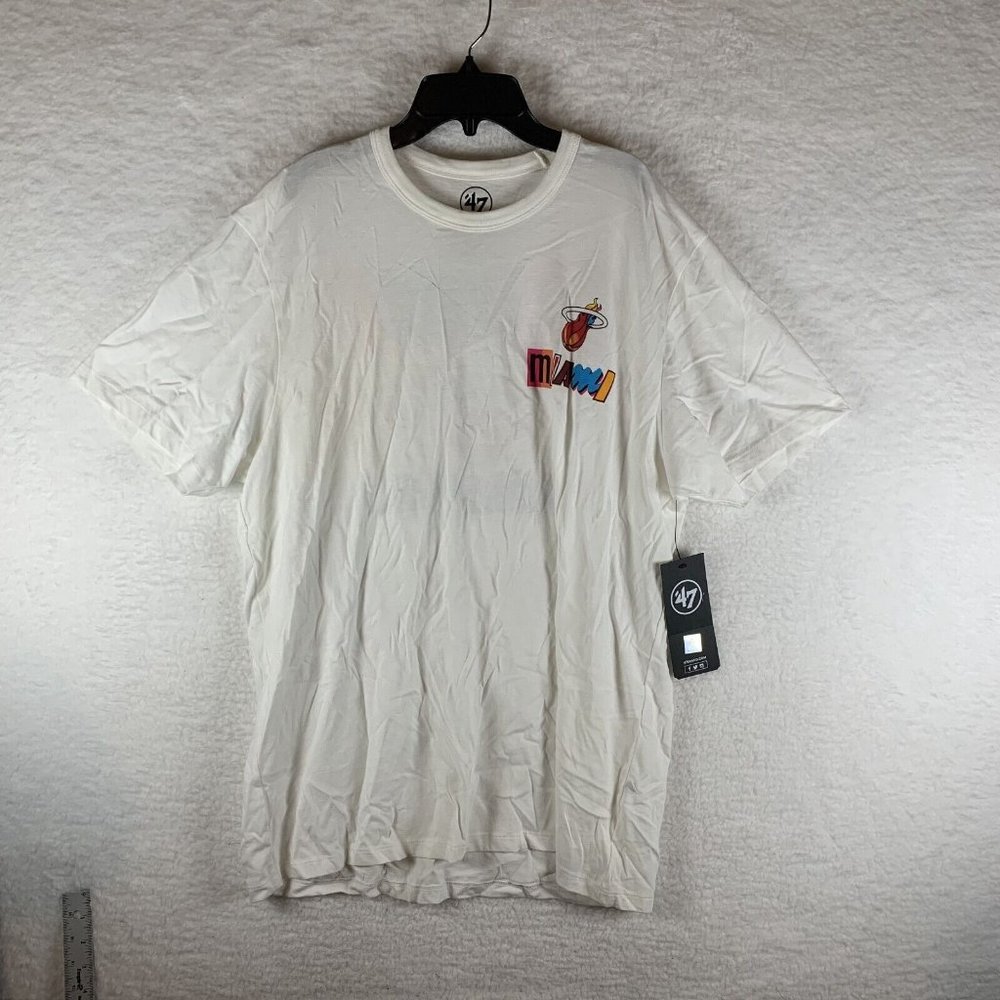 47 Let Your You Out T-Shirt Men XL White Cotton Round Neck Miami Hurricanes 6703